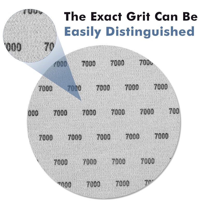 GOH DODD 6 Inch 7000 Grit Sanding Disc, 25 Pieces Wet Dry Sandpaper Hook and Loop Sanding Pads Silicon Carbide Sand Paper for Random Orbital Sander Auto Metal Glass Resin Wood Polishing Sanding - Image 5